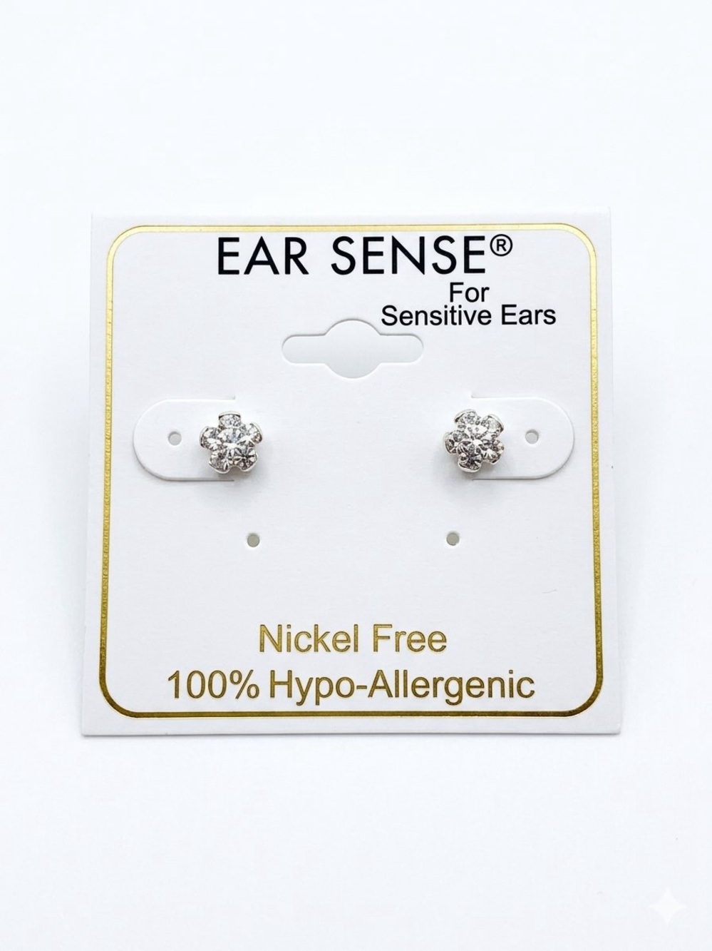 Fashion Jewelry Silver Crystal Flower Stud Earrings